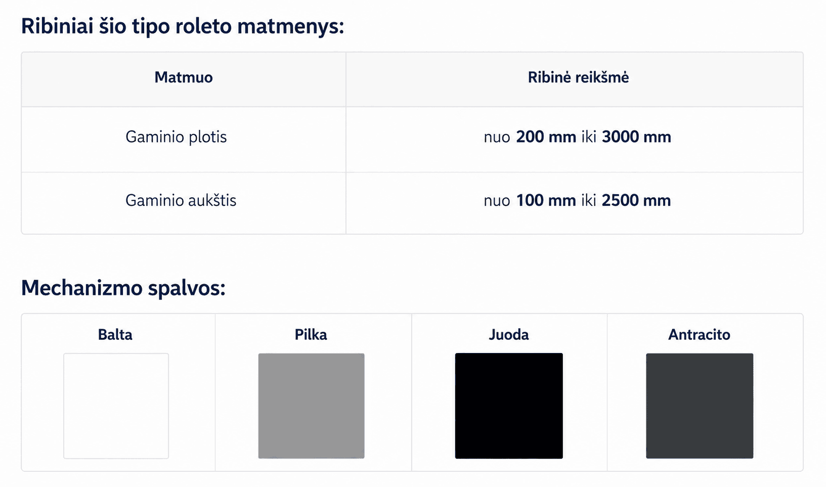 Techninė informacija foto