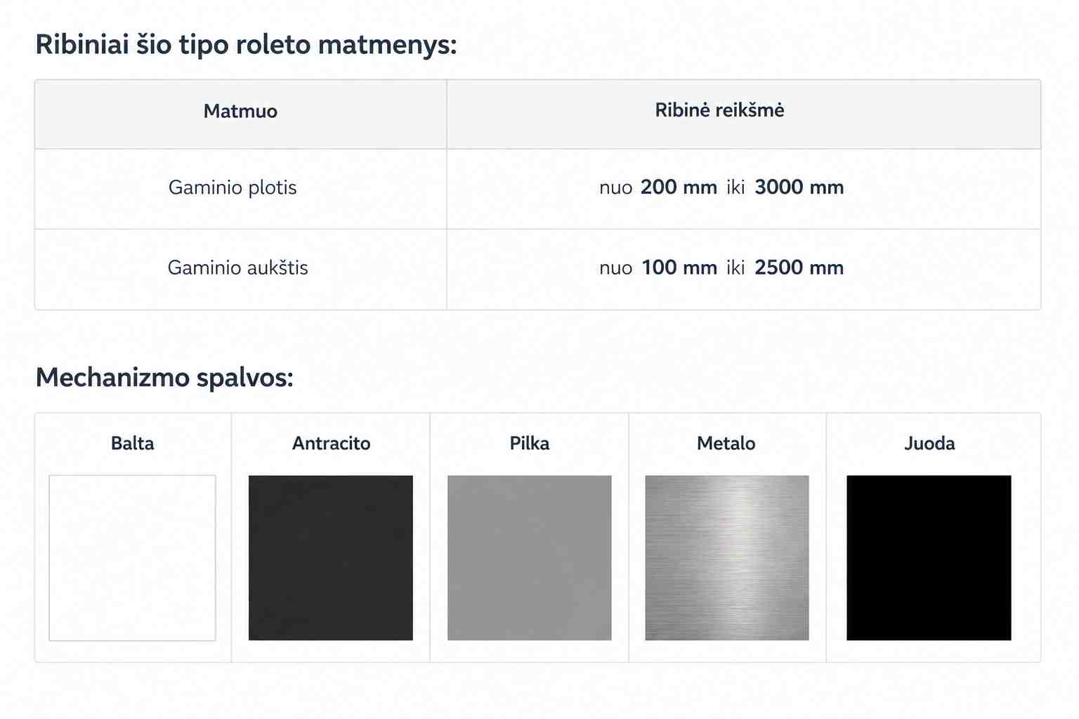 Techninė informacija foto