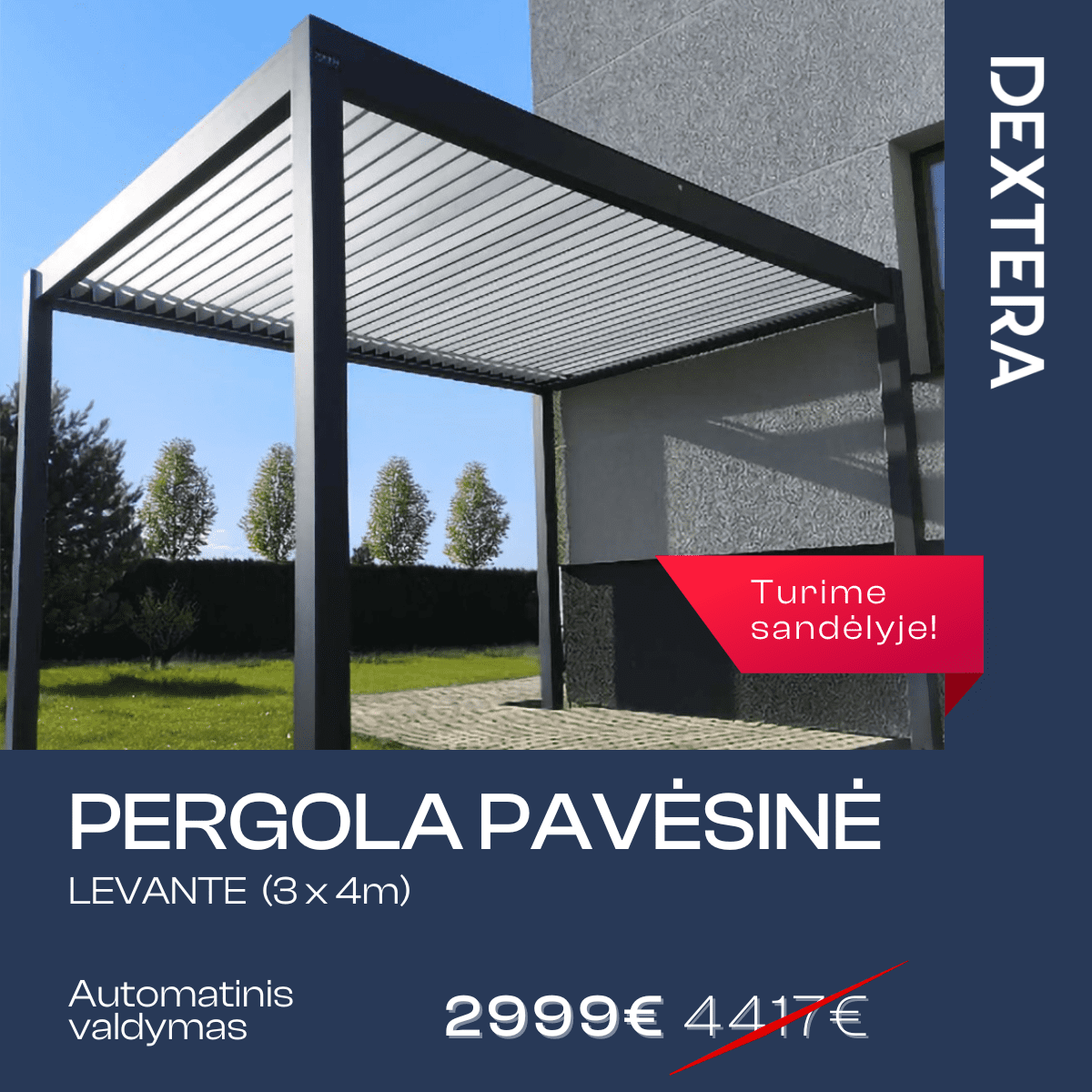 Pergolė LEVANTE (3x4m) 2999€