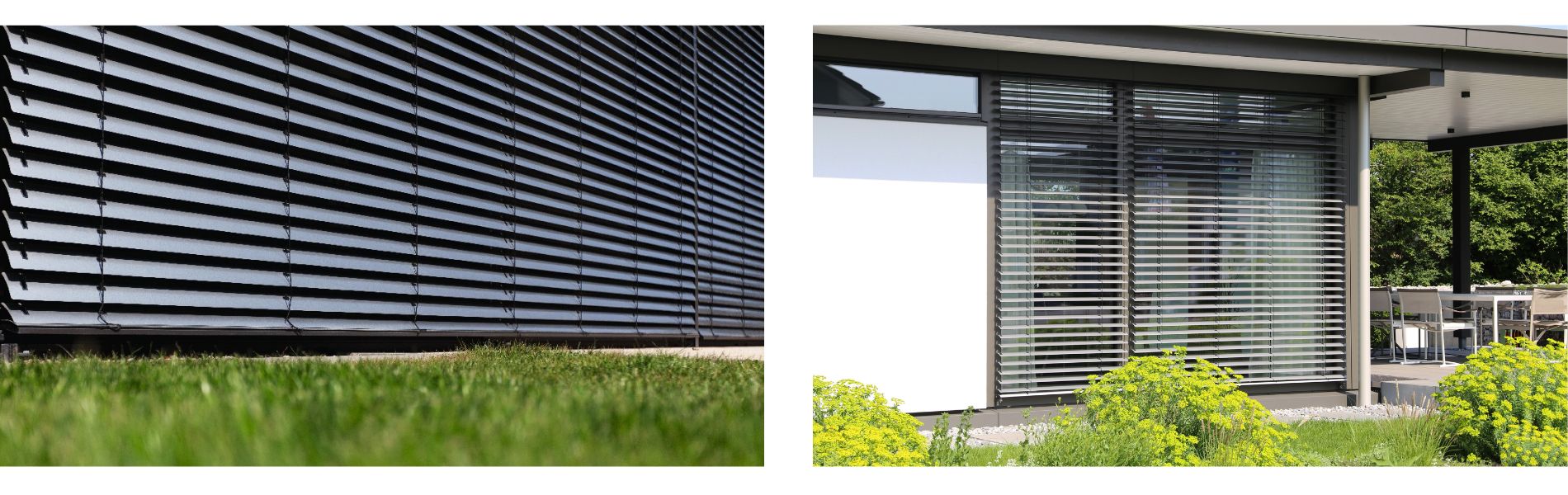 Fasado žaliuzės, modernu, apsauga nuo saulės, fasado įvaizdžio gerinimas 