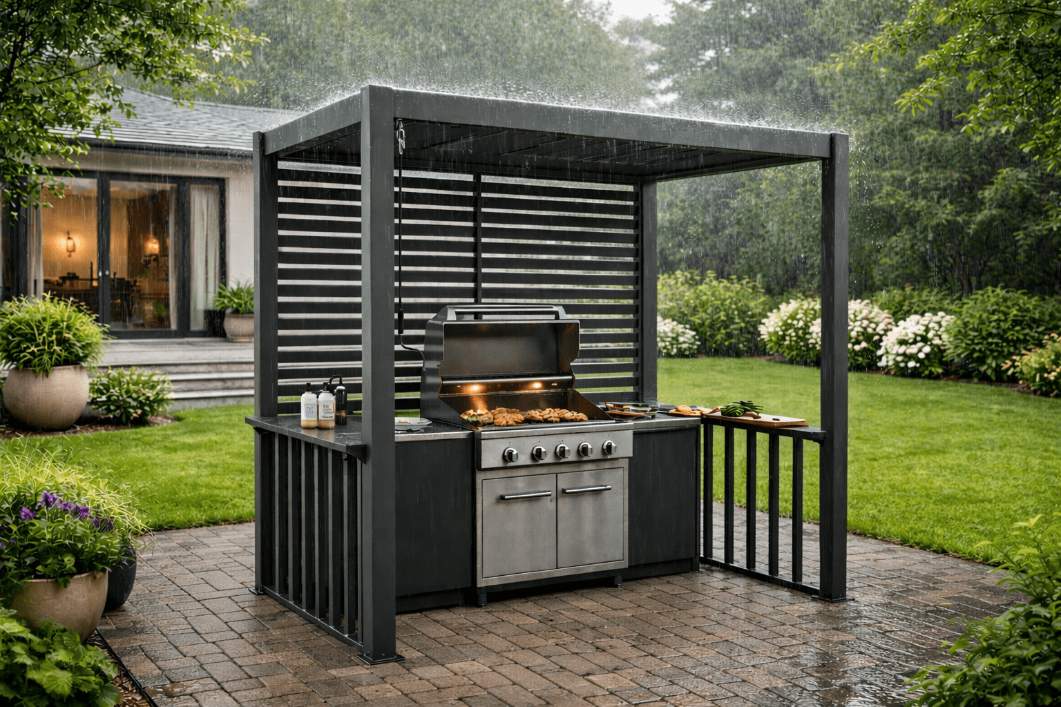 BBQ pergola – saugi erdvė griliui